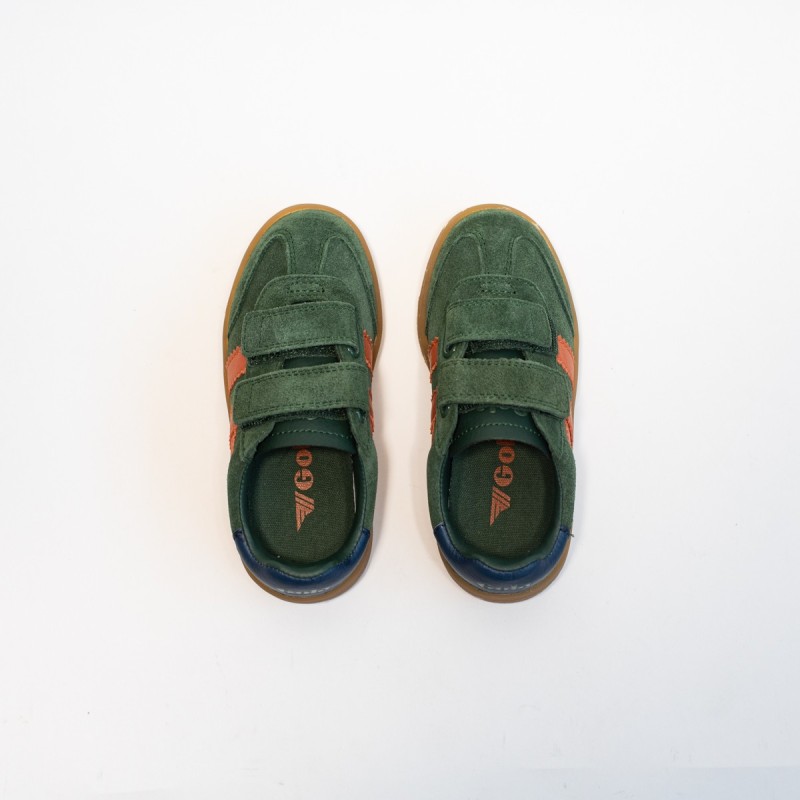 GOLA - Children's Viper Strap Trainer Evergreen/MoodyOrange/Navy/Gum