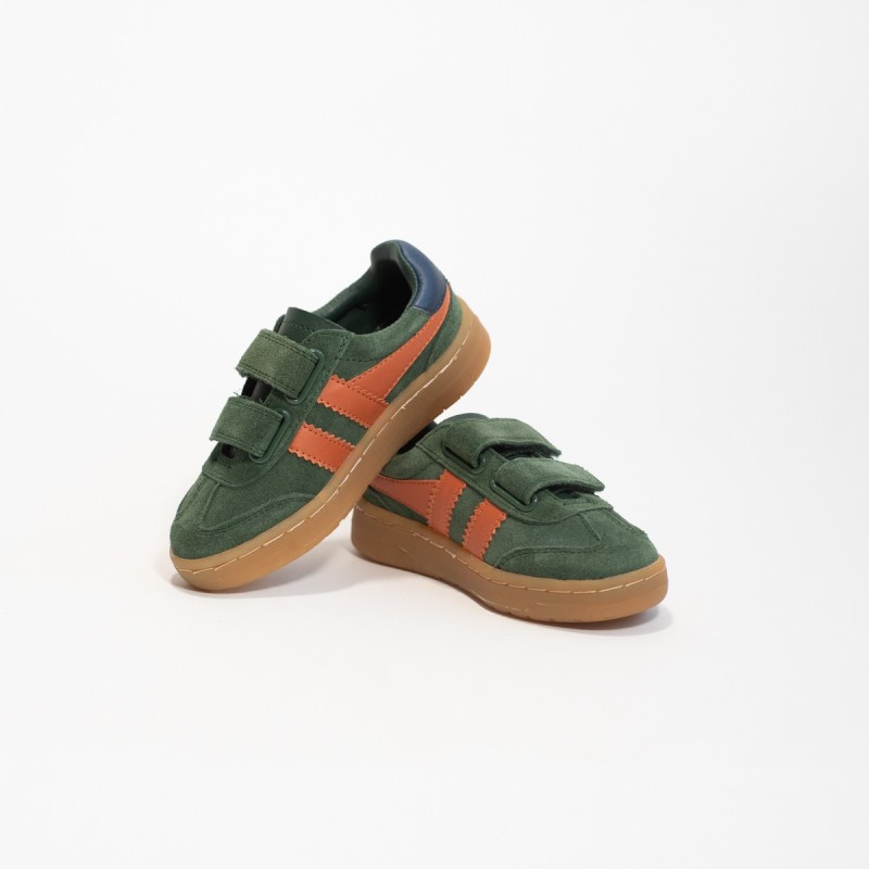 GOLA - Children's Viper Strap Trainer Evergreen/MoodyOrange/Navy/Gum