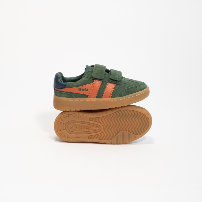 GOLA - Children's Viper Strap Trainer Evergreen/MoodyOrange/Navy/Gum