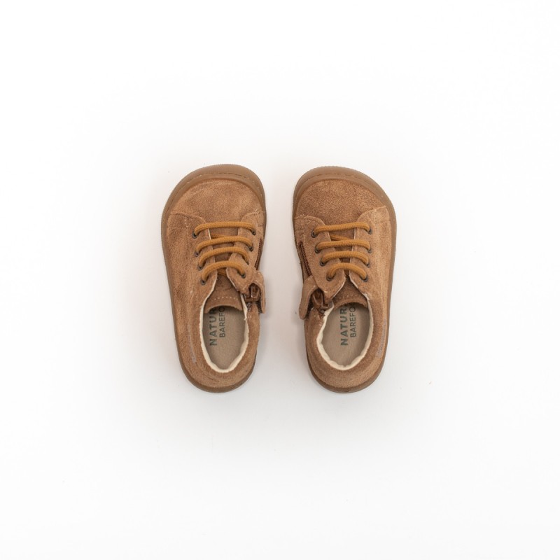 NATURINO Barefoot Amur Zip Suède Brown