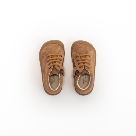 NATURINO Barefoot Amur Zip Suède Brown
