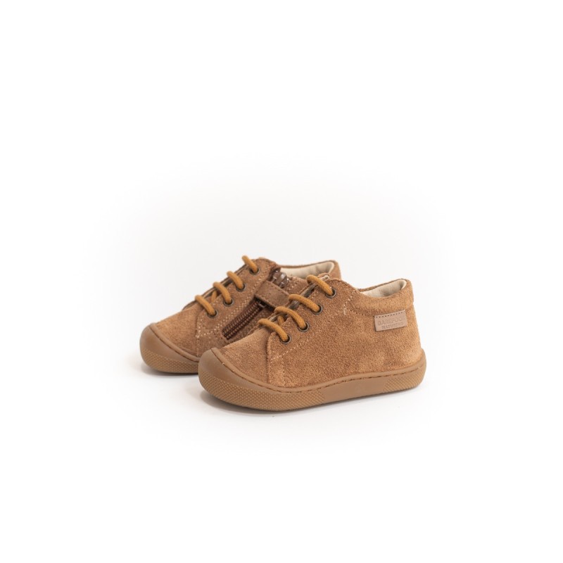 NATURINO Barefoot Amur Zip Suède Brown