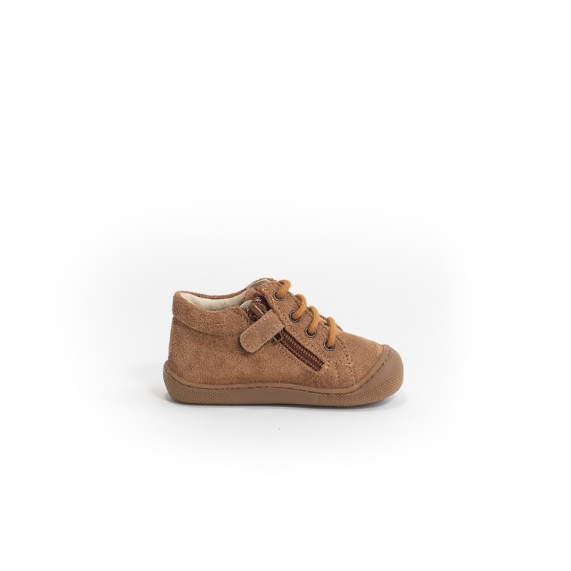 NATURINO Barefoot Amur Zip Suède Brown