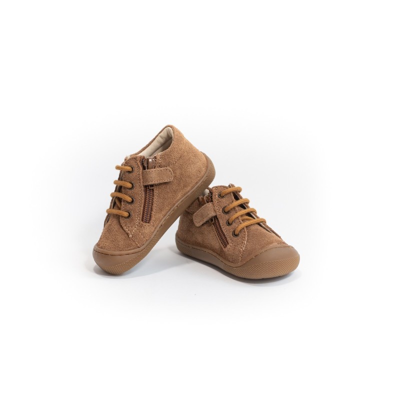 NATURINO Barefoot Amur Zip Suède Brown
