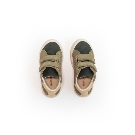 NATURINO Basket Lovan VL Suède Wax Forest Lightbrown-Militare