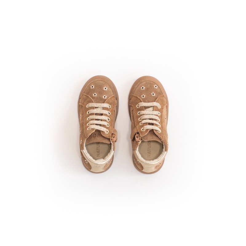 NATURINO Lovan Zip Daisies Suède Brown