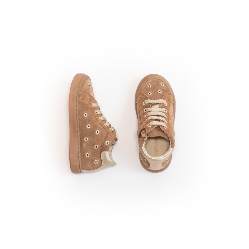 NATURINO Lovan Zip Daisies Suède Brown