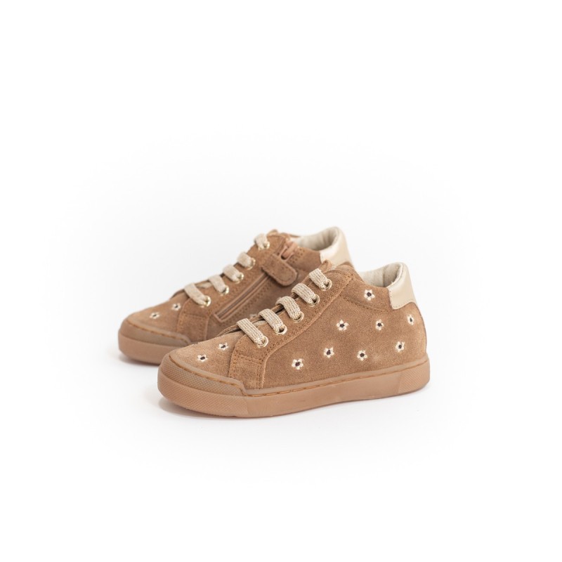 NATURINO Lovan Zip Daisies Suède Brown