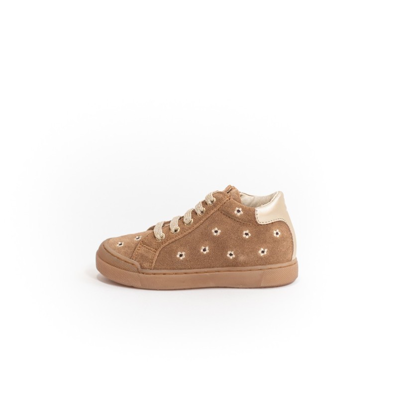 NATURINO Lovan Zip Daisies Suède Brown