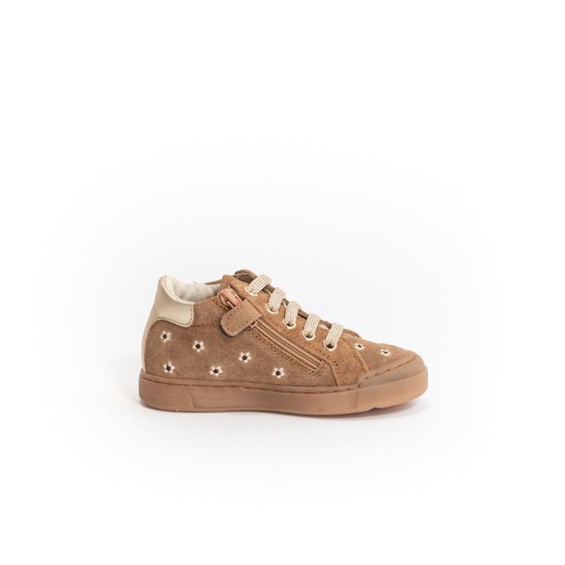 NATURINO Lovan Zip Daisies Suède Brown