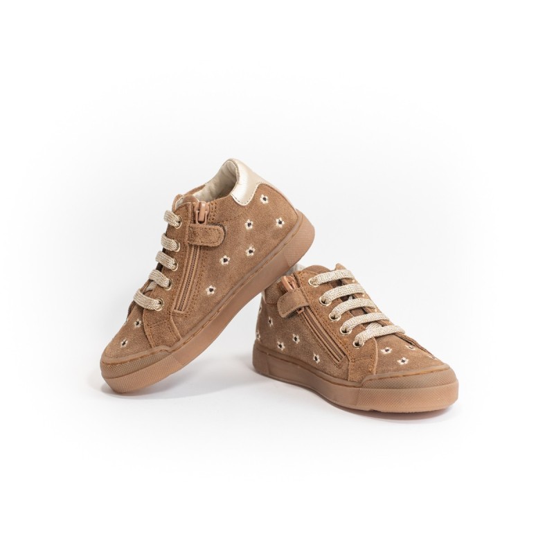 NATURINO Lovan Zip Daisies Suède Brown