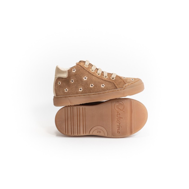 NATURINO Lovan Zip Daisies Suède Brown