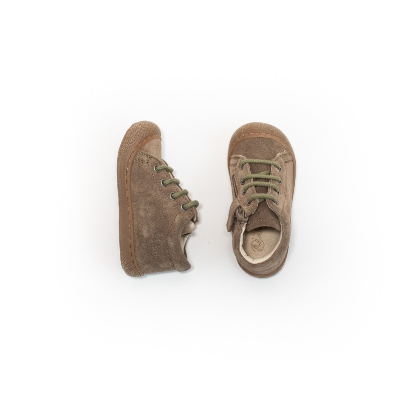 NATURINO Cocoon Zip Suède LightBrown-Militare