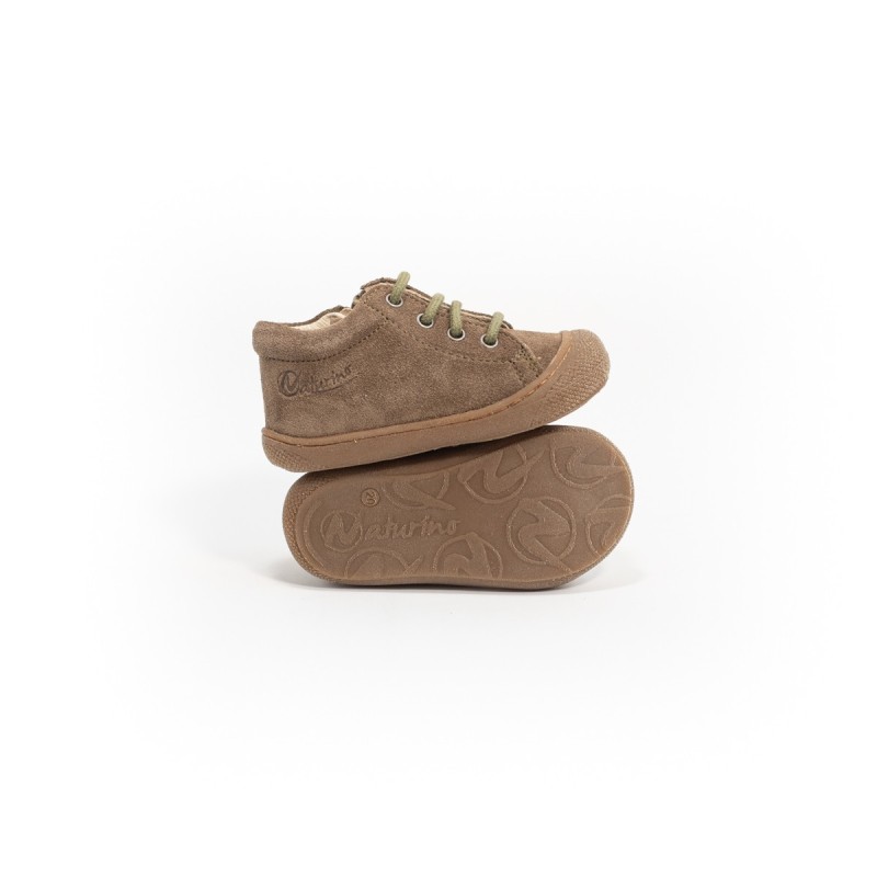 NATURINO Cocoon Zip Suède LightBrown-Militare