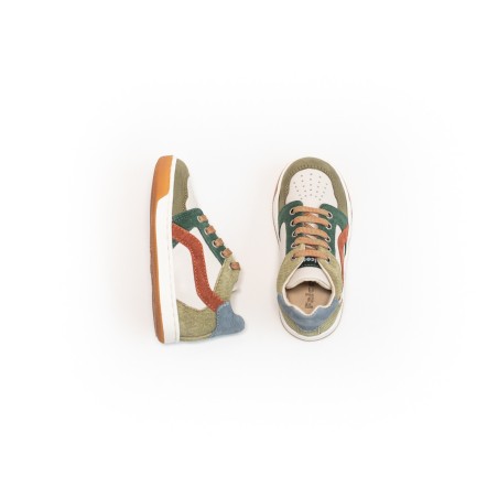 Baskets enfant kaki et vert bouteille Falcotto | Victoire