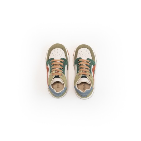 Baskets enfant kaki et vert bouteille Falcotto | Victoire