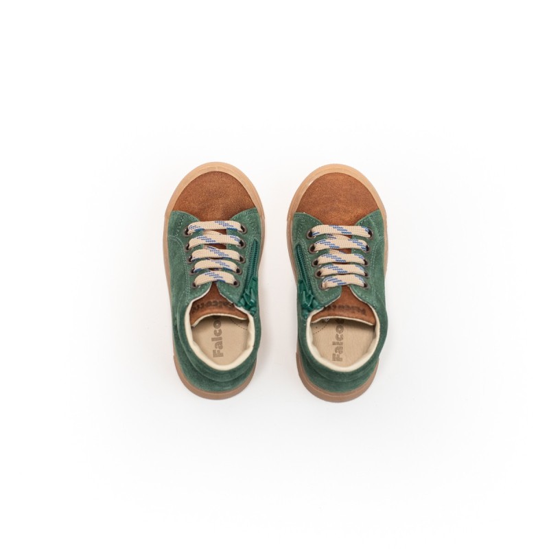 FALCOTTO Snopes Zip Greenbottle-Cuoio