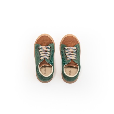 Baskets enfant vert bouteille et cognac Falcotto | Victoire