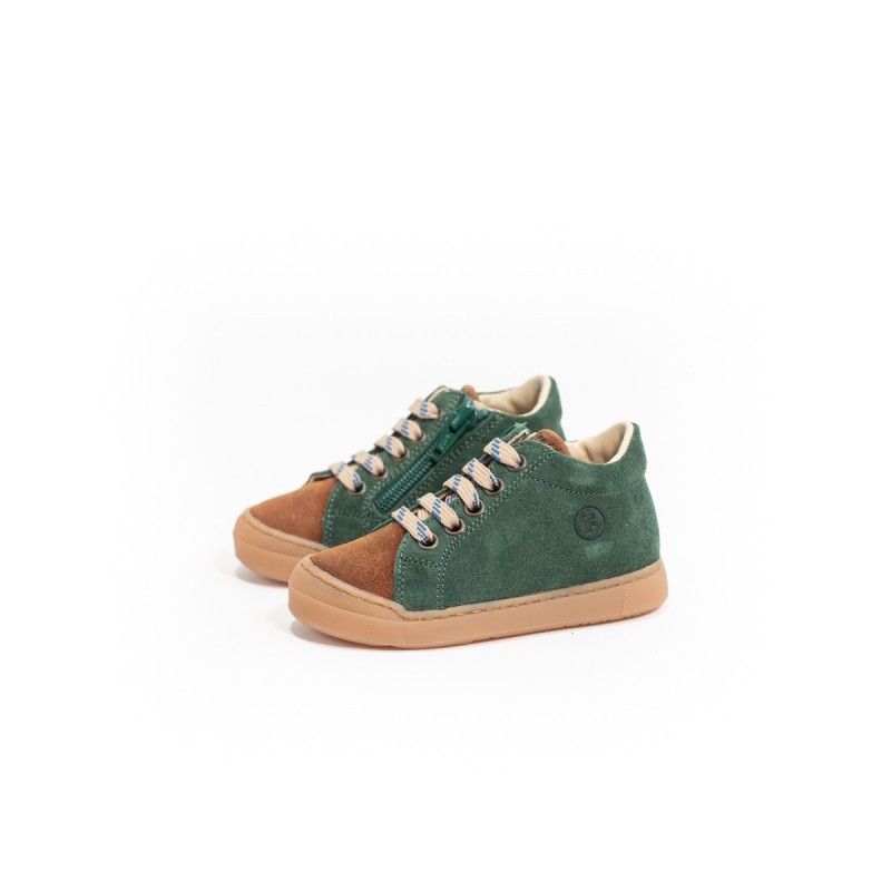 FALCOTTO Snopes Zip Greenbottle-Cuoio