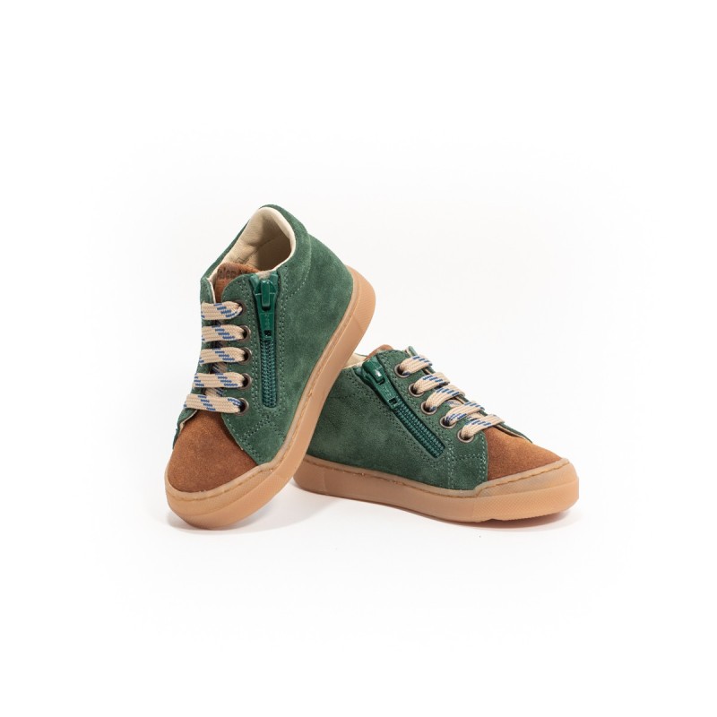 FALCOTTO Snopes Zip Greenbottle-Cuoio