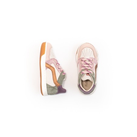 Baskets fille rose poudré et vert sauge Falcotto | Victoire