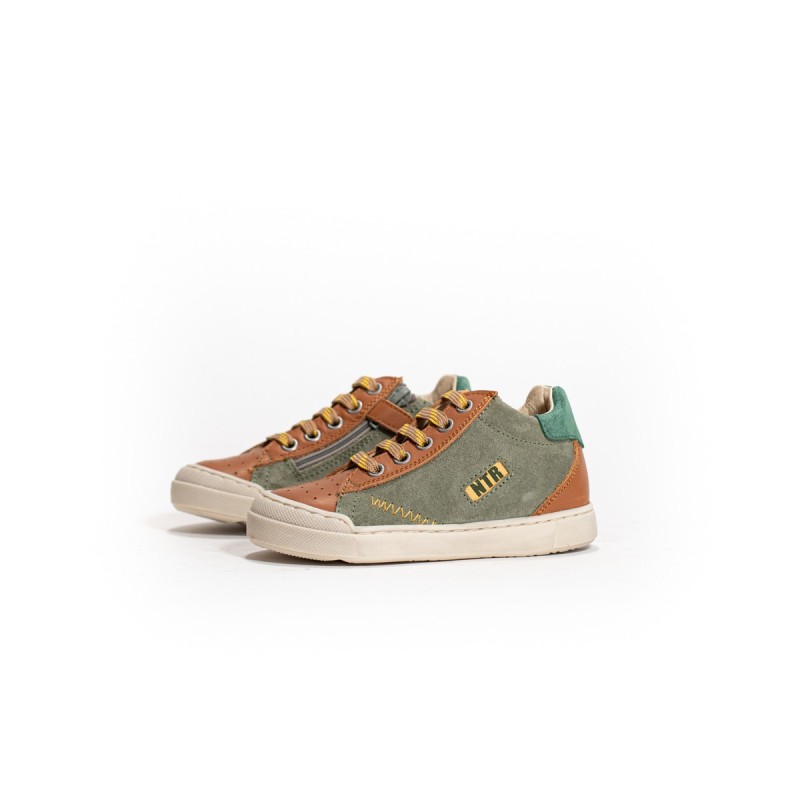 NATURINO Faluk High Zip Cognac-Olive-Greenbottle