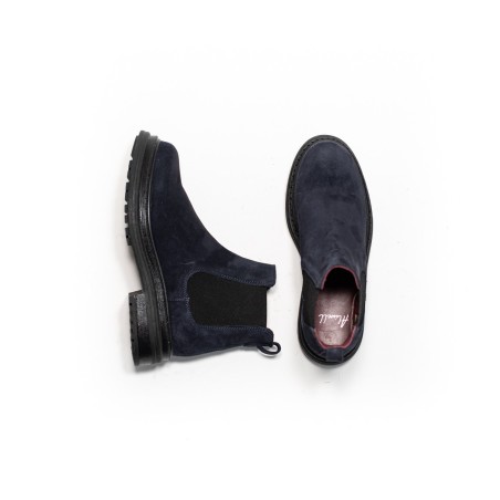 ALIWELL Chelsea Boots Laki Alco Velours Bleu Nuit