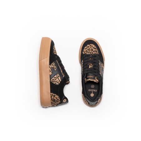FAGUO - Walnut PLatform Tennis Wov-Suède BLA26