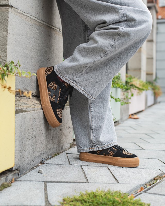 FAGUO - Walnut PLatform Tennis Wov-Suède BLA26