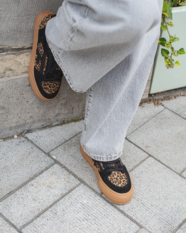 FAGUO - Walnut PLatform Tennis Wov-Suède BLA26