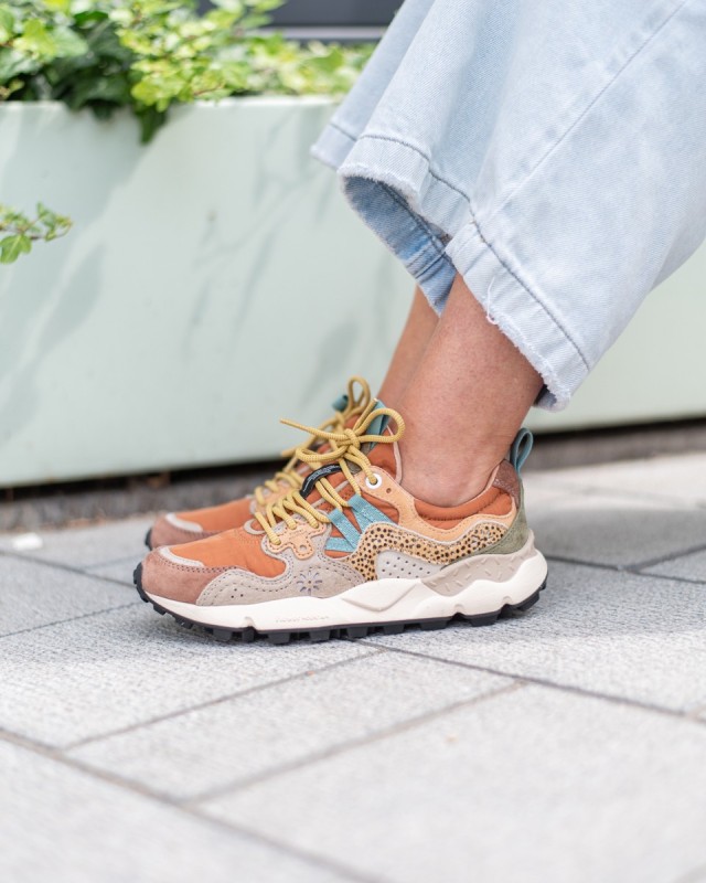 FLOWER MOUNTAIN Yamano 3 Uni Suède/Pony Darkgrey-Mud-Warm-Brown
