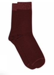 MP DENMARK Erina Wool Rib Socks 1451/Wine Red