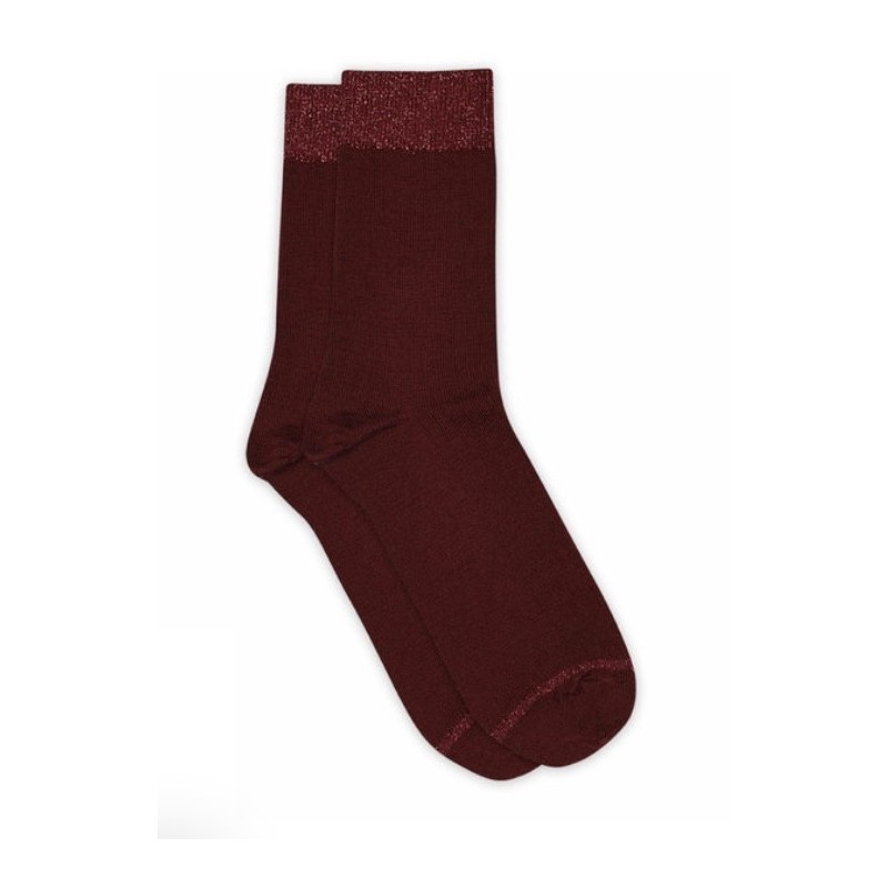 MP DENMARK Erina Wool Rib Socks 1451/Wine Red