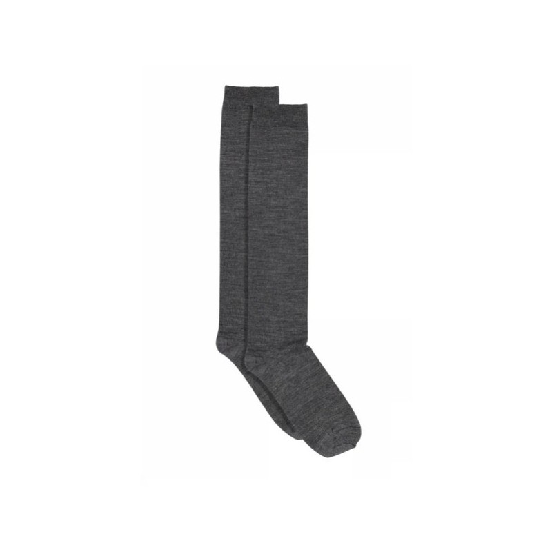 MP DENMARK Wool/Cotton Knee Socks 484/Dark Grey Melange