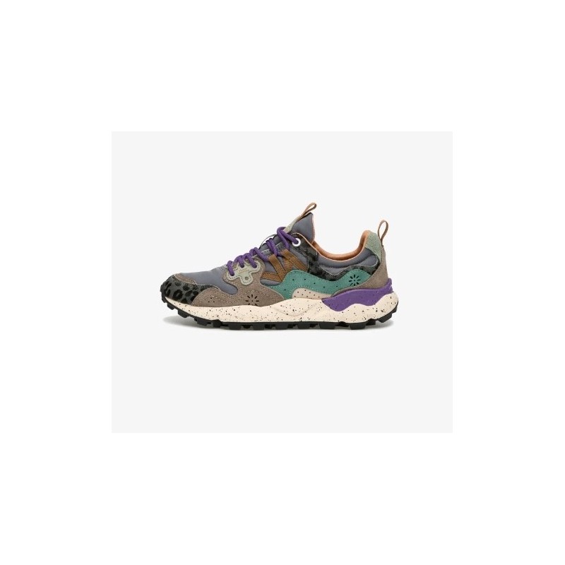 FLOWER MOUNTAIN Yamano 3 Uni Suède/Pony Darkgrey-Anthracite-Bottle