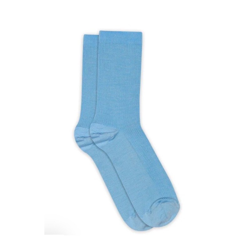 MP DENMARK Fine Wool Rib Socks Blue Bell