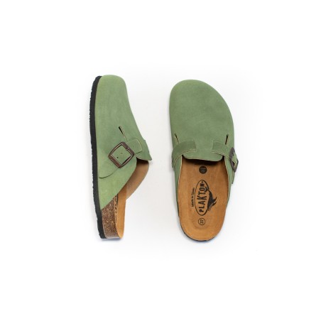 PLAKTON Mules Blogg Afelpado Aloe