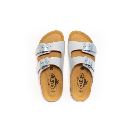 PLAKTON Mules Beta Copell Plata