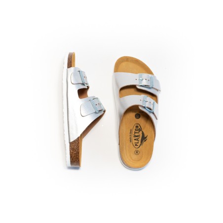 PLAKTON Mules Beta Copell Plata