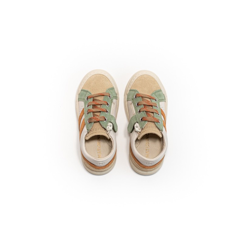 NATURINO Zylka Zip Suède/Nappa Sand-Milk