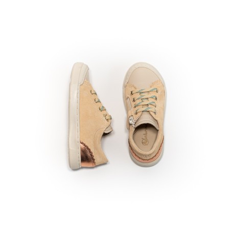 NATURINO Basket Lioris Zip Naplak/Metallic Latte-Vanilla-Rose