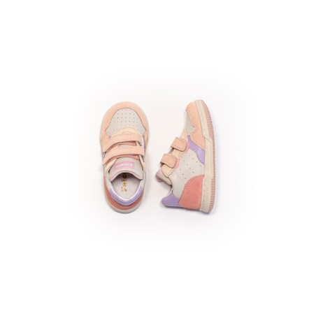 Baskets fille pêche et lilas à scratch Falcotto | Victoire