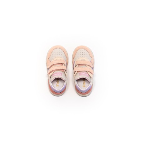 Baskets fille pêche et lilas à scratch Falcotto | Victoire