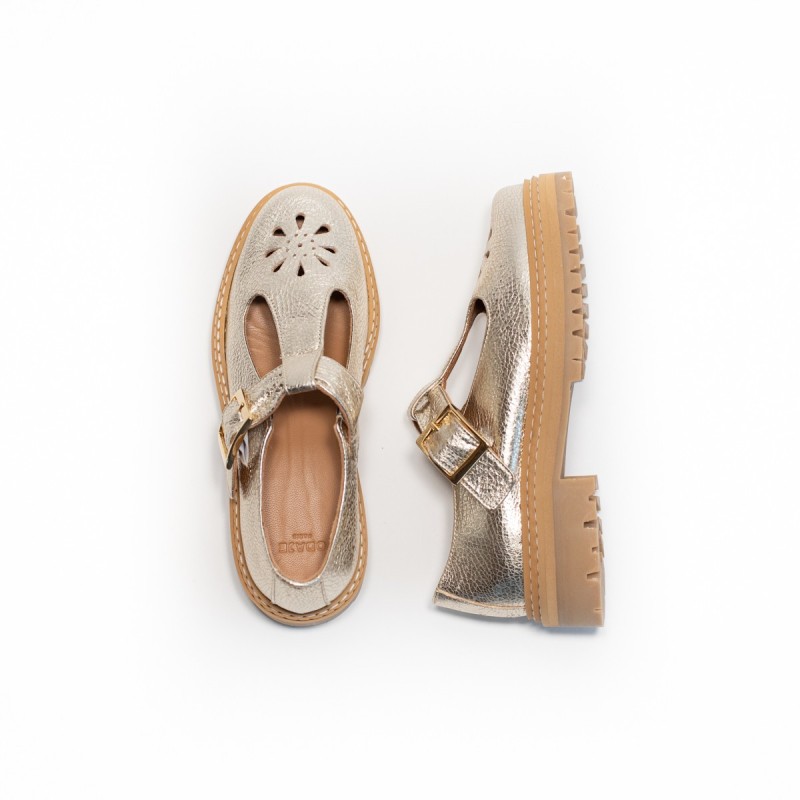 ODAJE Romane Ajourée Cuir Grainé Champagne