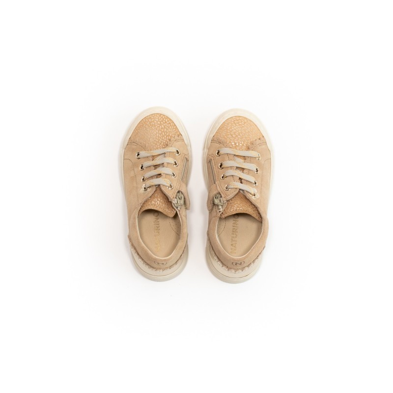 NATURINO Lioris Zip Suède Savage/Metallic/Sand-Platinum
