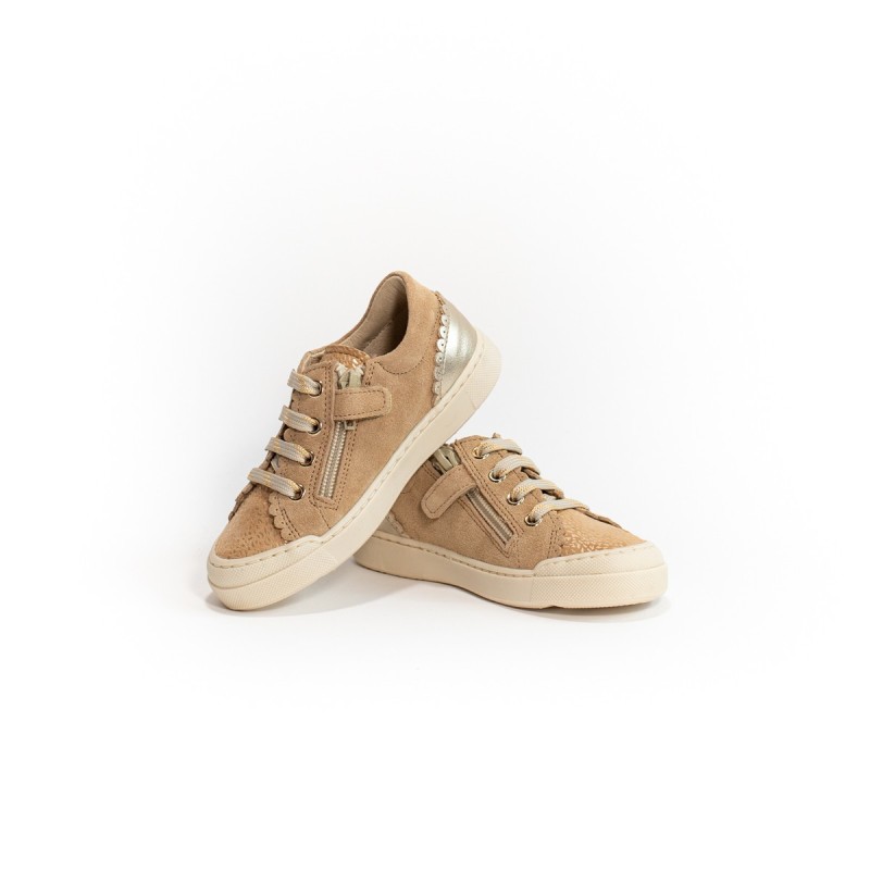 NATURINO Lioris Zip Suède Savage/Metallic/Sand-Platinum