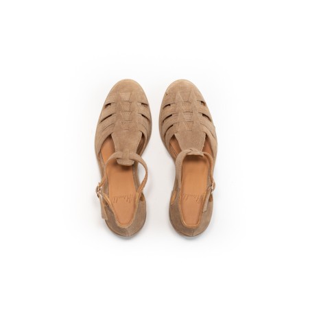 Sandales Aliwell Dolores cuir velours désert