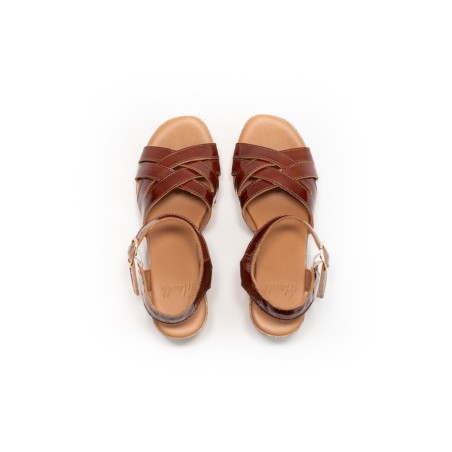 Sandales Aliwell Palma Vernis Cuoio – Talon 5 cm