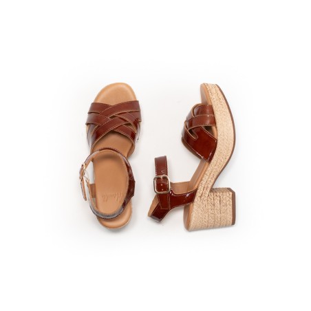 Sandales Aliwell Palma Vernis Cuoio – Talon 5 cm