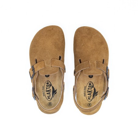 PLAKTON - Mules Blogwork Afelpado Tostado